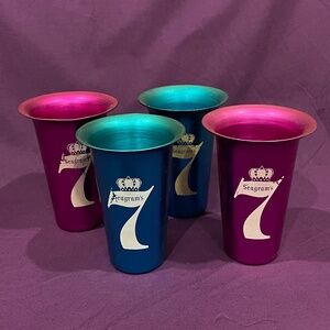 Seagram's 7 Vintage Aluminum Cocktail Cups - Set of 4